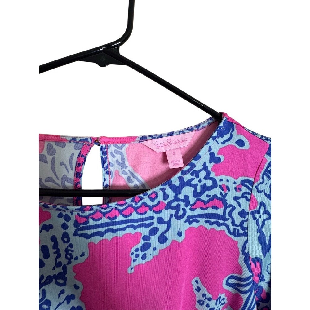 Lilly Pulitzer Ashlynn Maxi Dress Womens Size S Pink Blue Tropical - Picture 4 of 10
